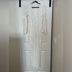 Lulu’s Love Lasts Forever White Sequin Long Sleeve Maxi Dress
